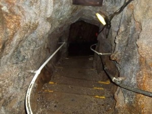 Steps leading down into the mine 